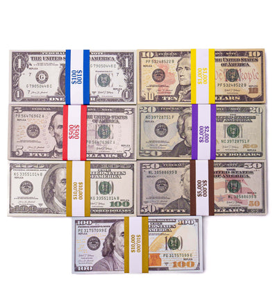 $28,600 Prop Money (7 Mixed Stacks of All Denominations)